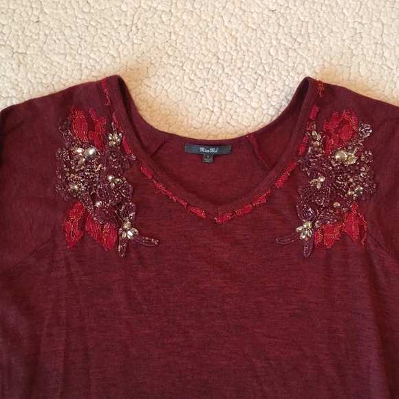 Miss Me burgundy/red ombré knit top - Picture 3 of 8